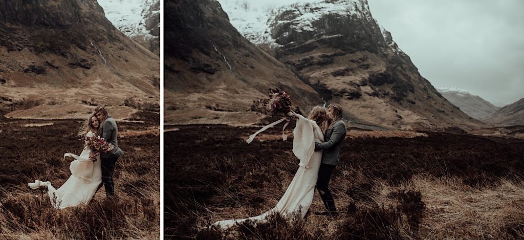 photo of the bride and groom after sharing their vows in Scotland 