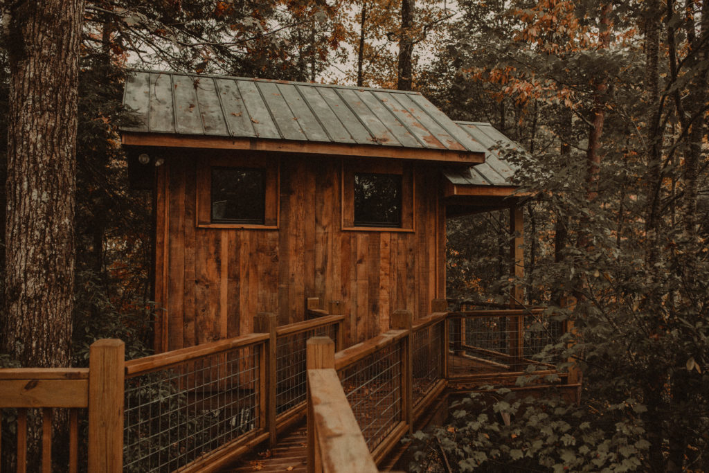 photo of a cabin taken during an airbnb elopement in blue ridge georgia 