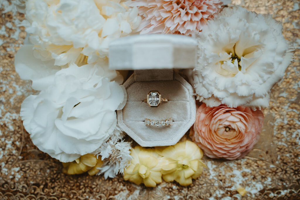 Wedding rings in box