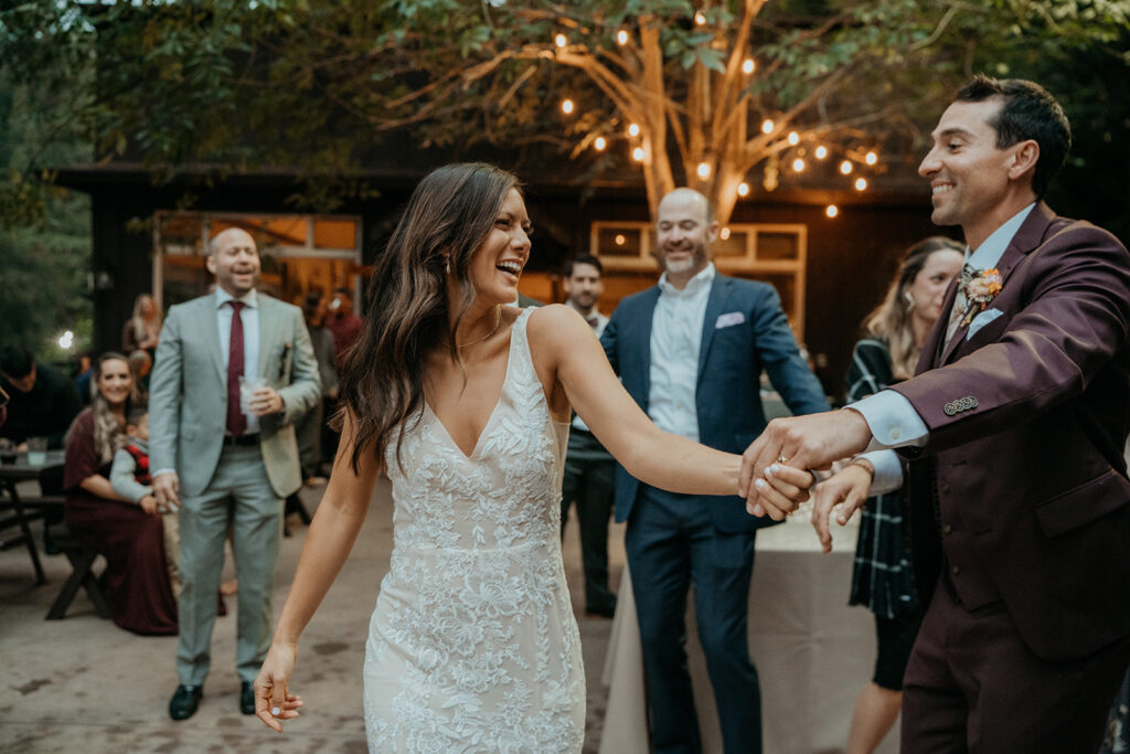Bride and grooms first dance at reception