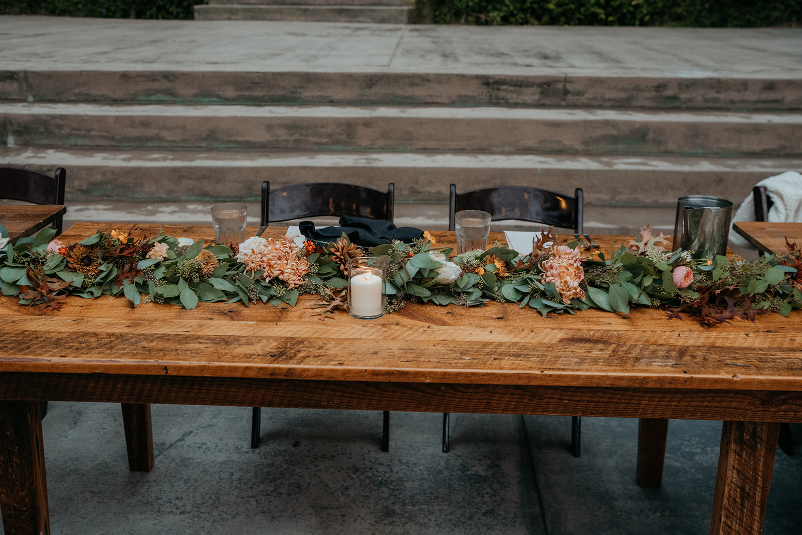 Fall wedding reception décor and set up