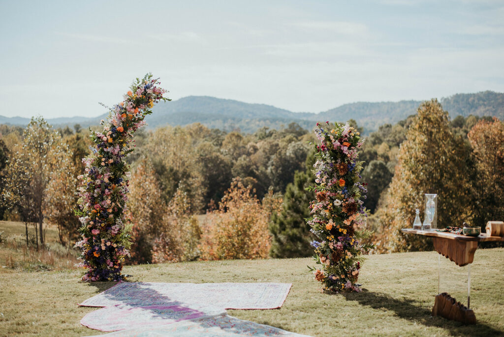 Colorful wedding arch