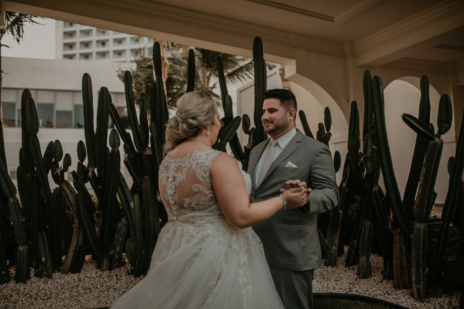 Bride and grooms first looks and private vows