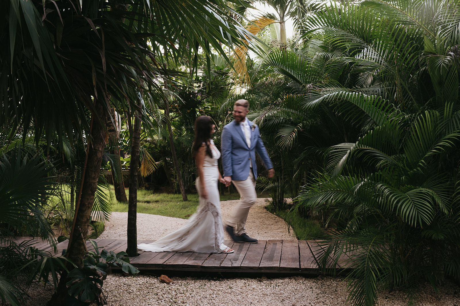 Bride and groom portraits from their intimate Tulum wedding