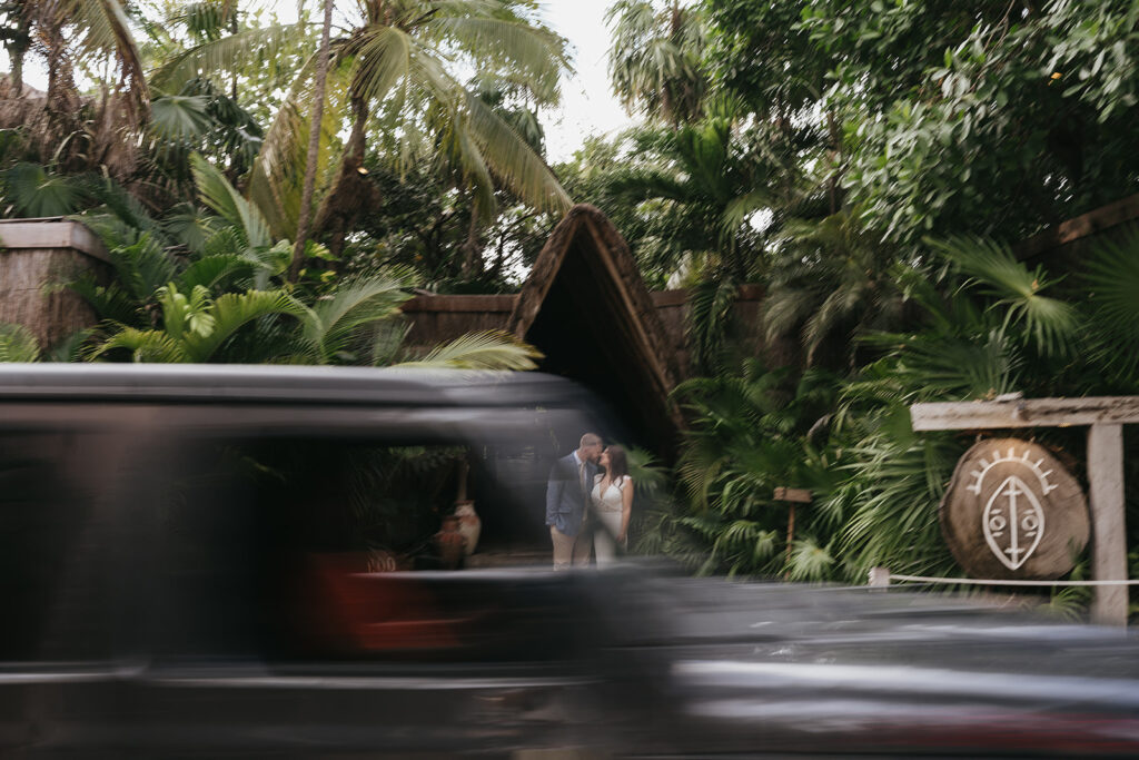 Bride and groom portraits from a Tulum wedding