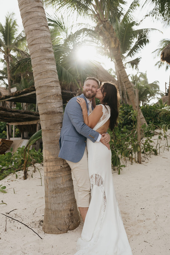 Bride and groom portraits from a Tulum wedding