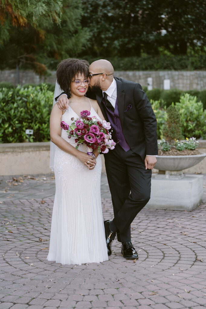 Bride and groom Fernbank Museum wedding photos in Atlanta, Georgia. 