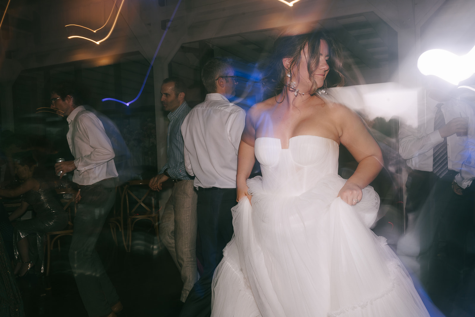 Bride dancing during the wedding reception