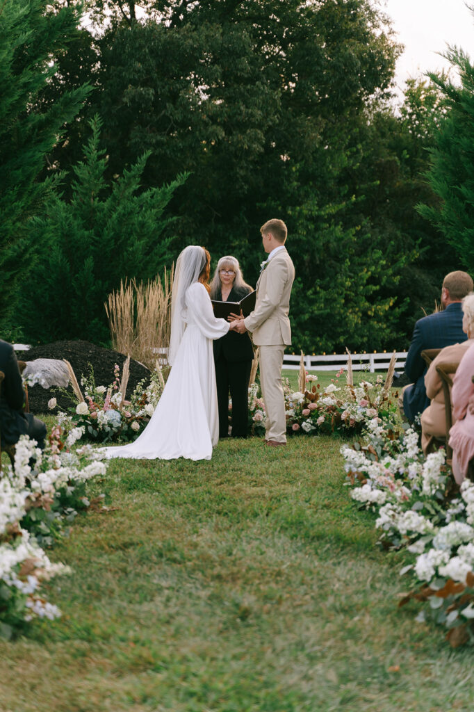 An intimate outdoor wedding ceremony in Nashville, Tennessee 