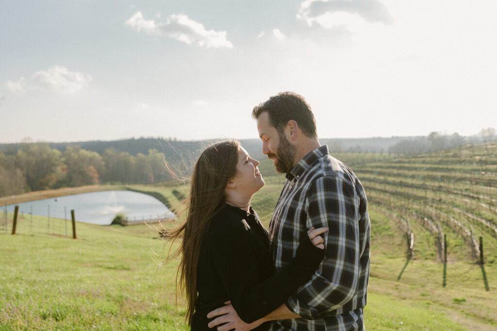 Couples engagement photos at Montaluce Winery - Atlanta Engagement Photo Locations