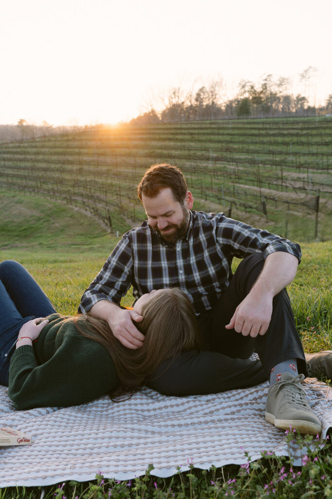 Couples engagement photos at Montaluce Winery - Atlanta Engagement Photo Locations