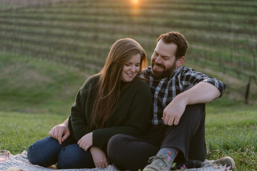 happy newly engaged couple at their photoshoot