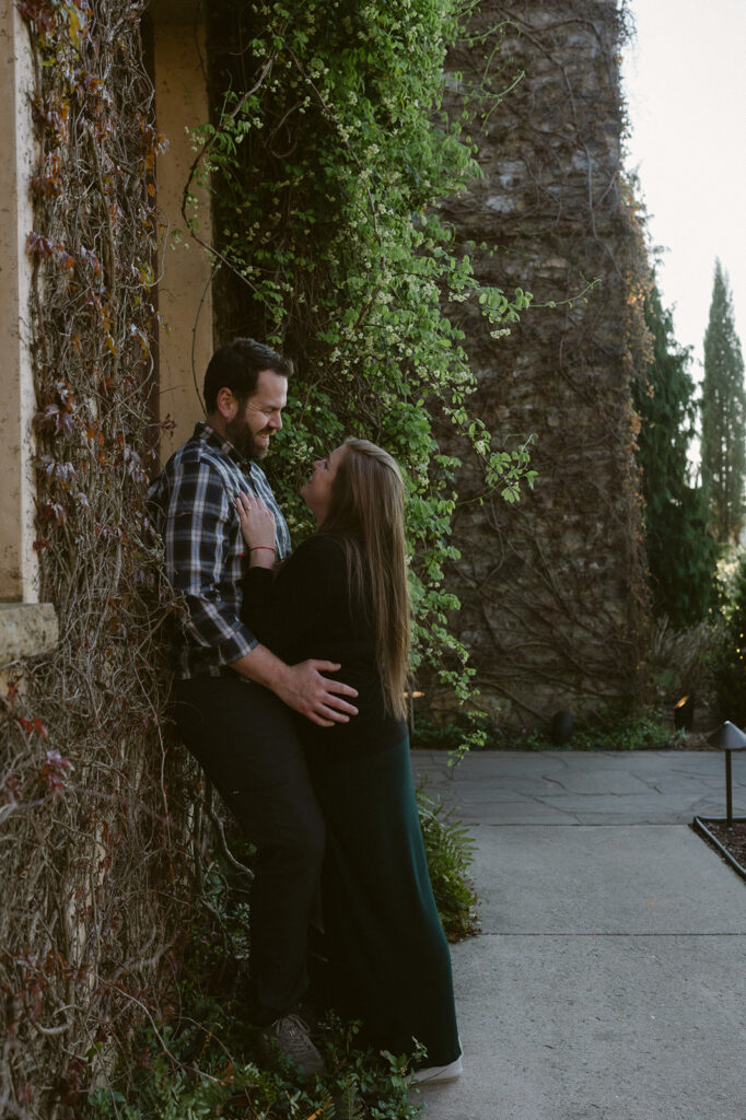 happy newly engaged couple at montaluce winery