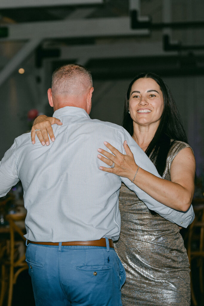 guests dancing at the wedding reception