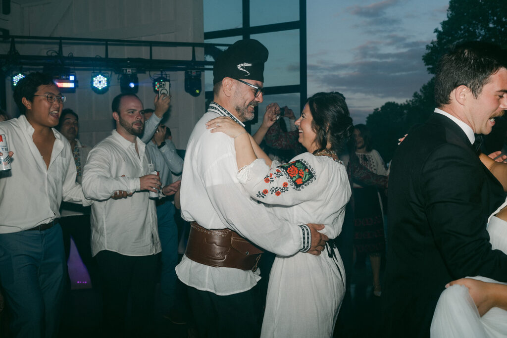 happy couple dancing at the wedding reception