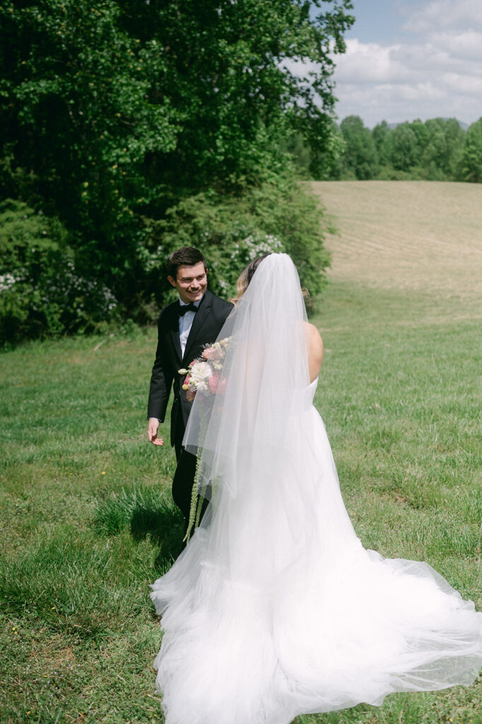 bride and groom before their ethereal wedding ceremony