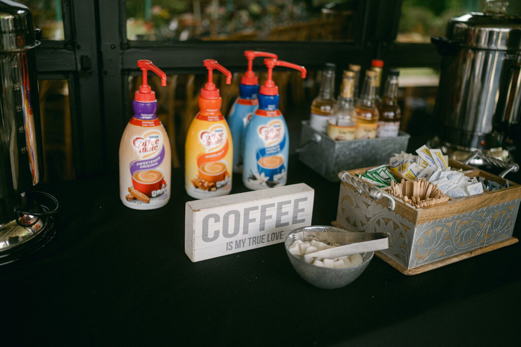 coffee station at the ethereal wedding reception