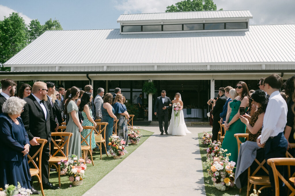 bride walking down the aisle 