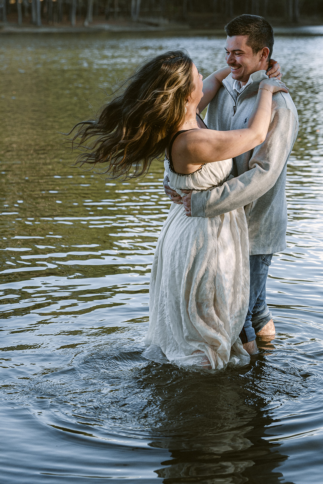 newly engaged couple at their unique engagement photos