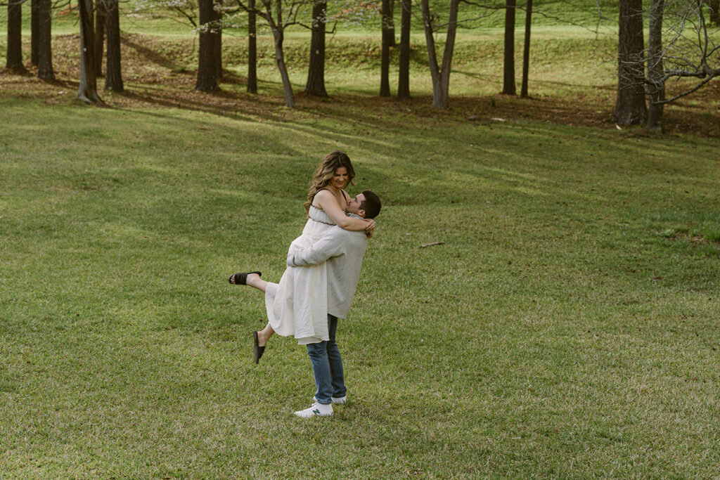 happy couple during their engagement session