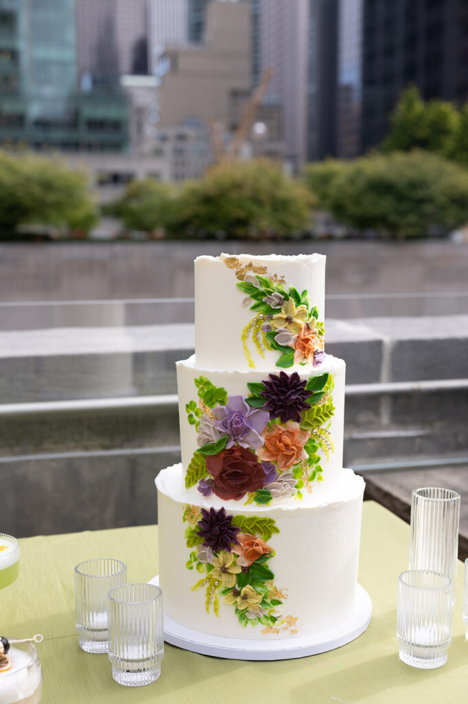 stunning wedding cake at the beautiful wedding venue