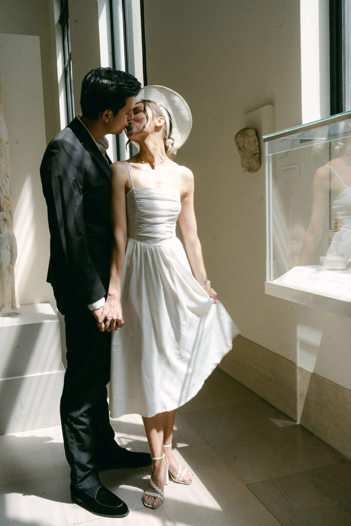 beautiful couple kissing during their pre wedding photoshoot