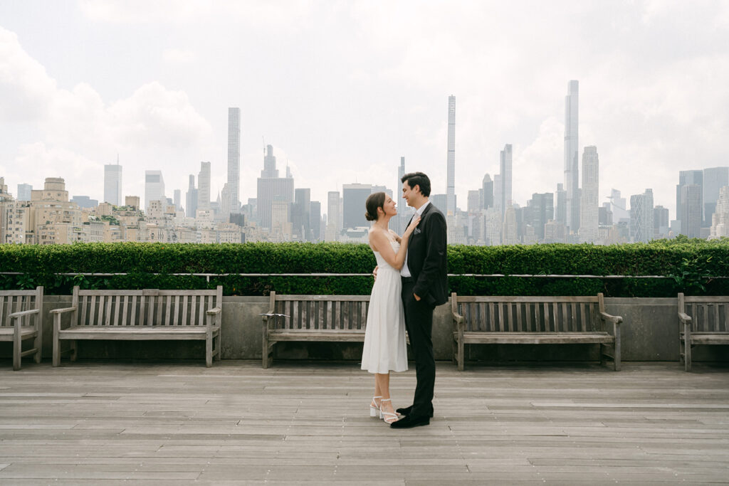 couple looking at each other during their photoshoot 