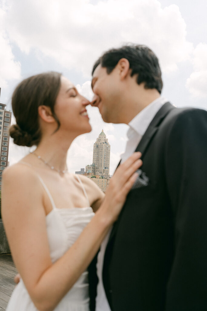 beautiful couple looking at each other 