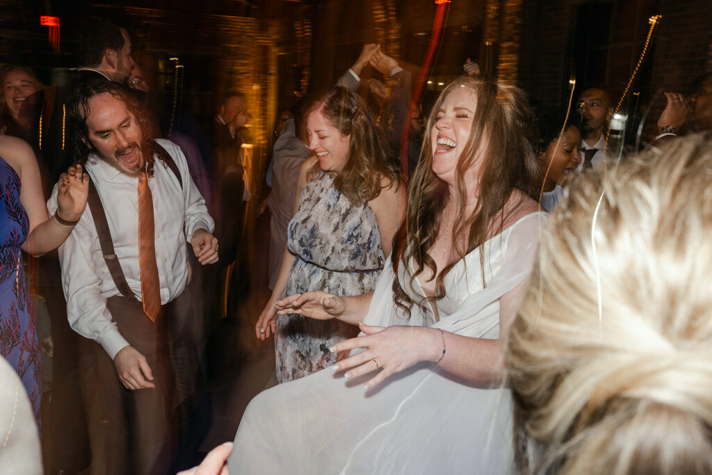 bride dancing at her wedding reception