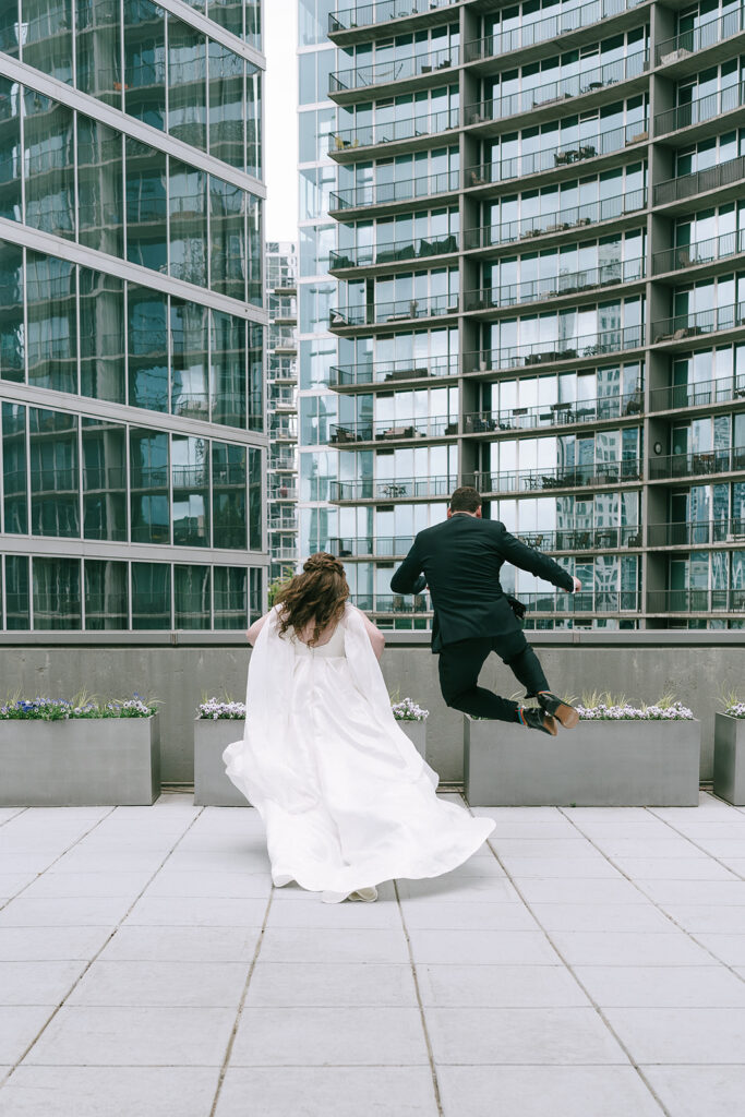 fun picture of the bride and groom