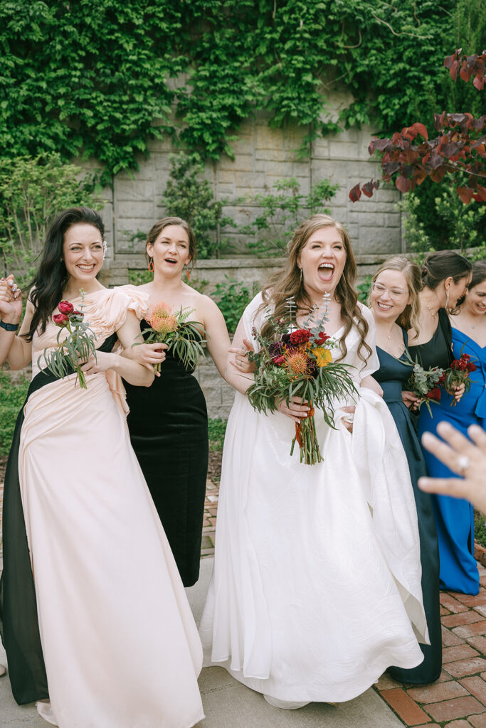 bride and her friends at the Intentional Wedding Day 