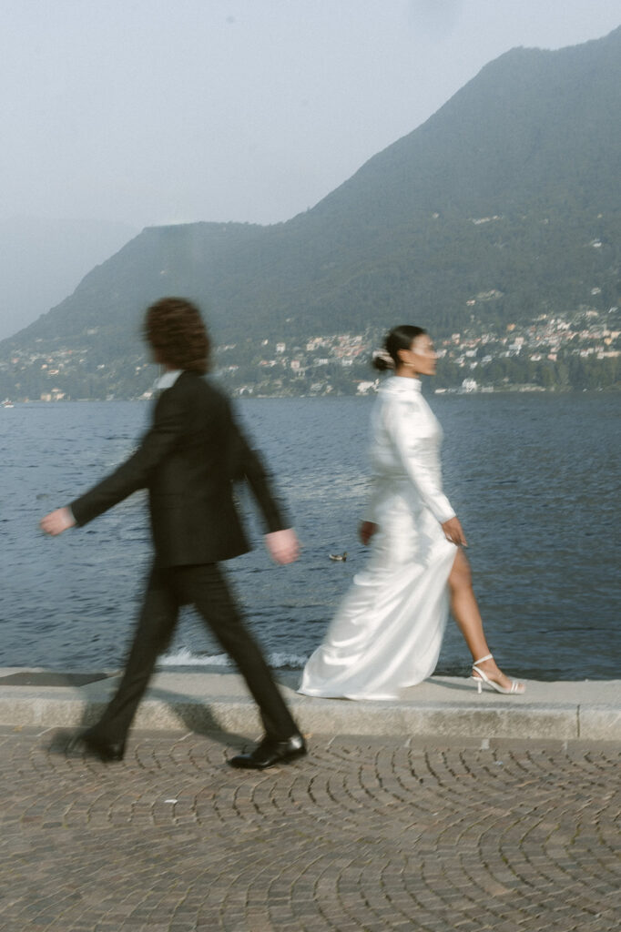 couple at their timeless pre wedding photoshoot in lake como