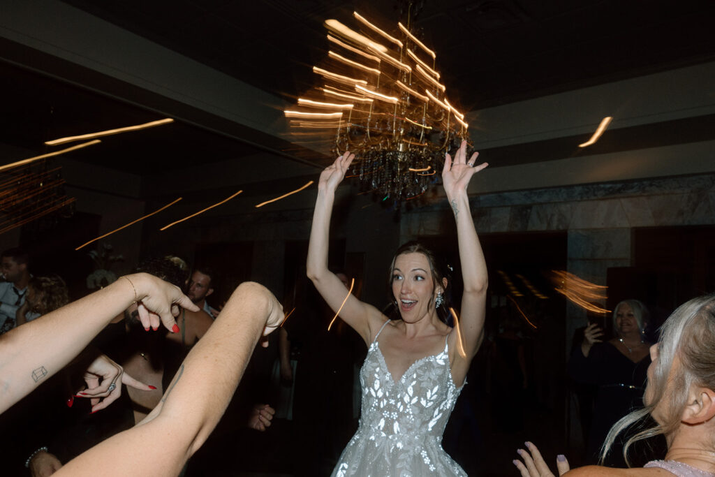 bride dancing at her wedding reception