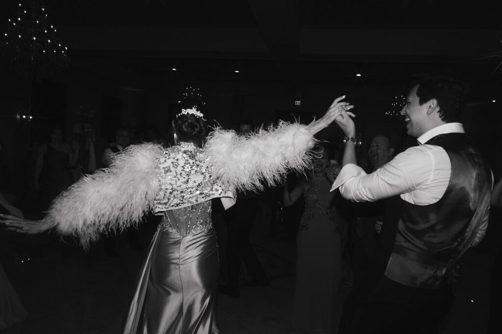 bride and groom dancing 