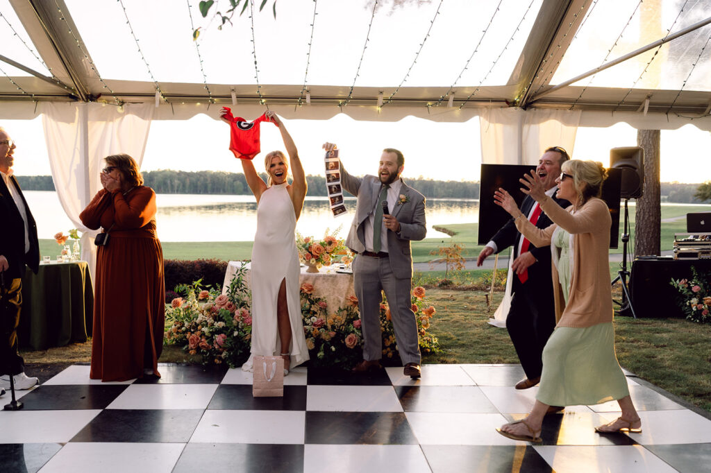 bride and groom at their wedding reception