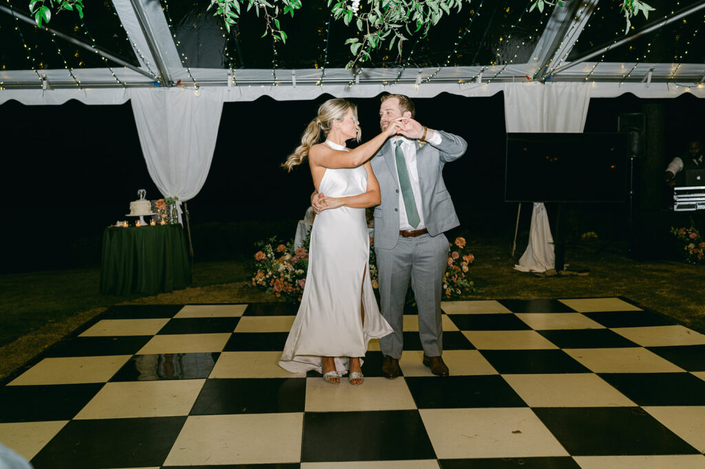 cute newlyweds first dance 