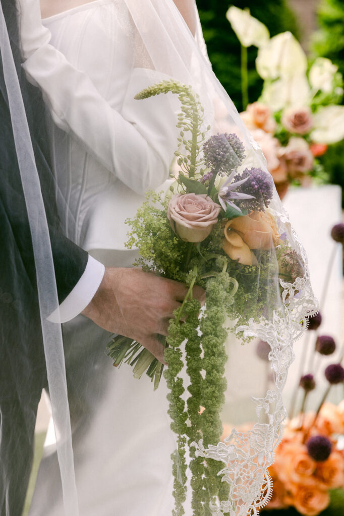 colorful luxurious wedding day bouquet 