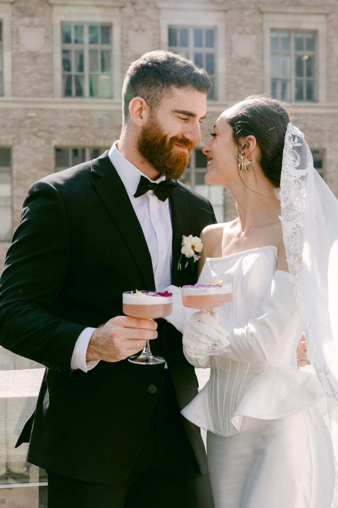 bride and groom at their luxurious wedding day