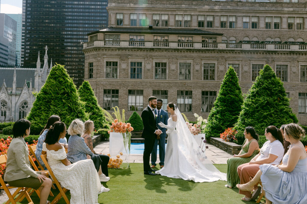 bride and groom at their wedding ceremony