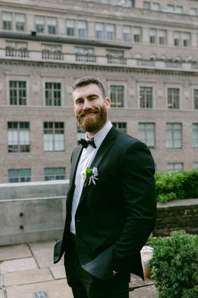 picture of the groom before the wedding ceremony