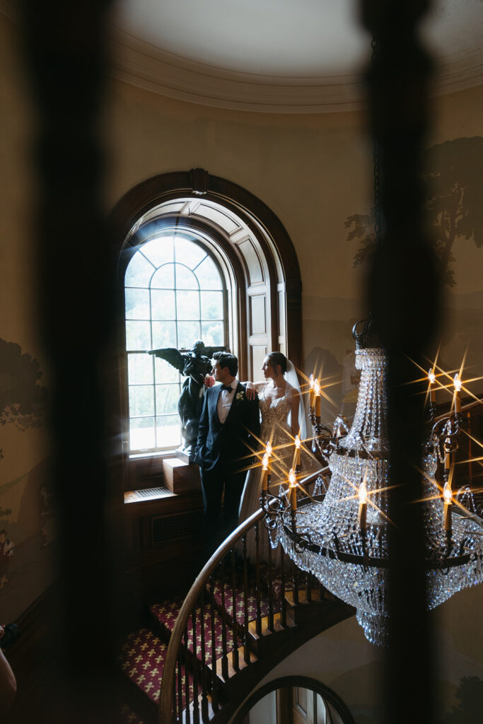 bride and groom at their dream wedding venue