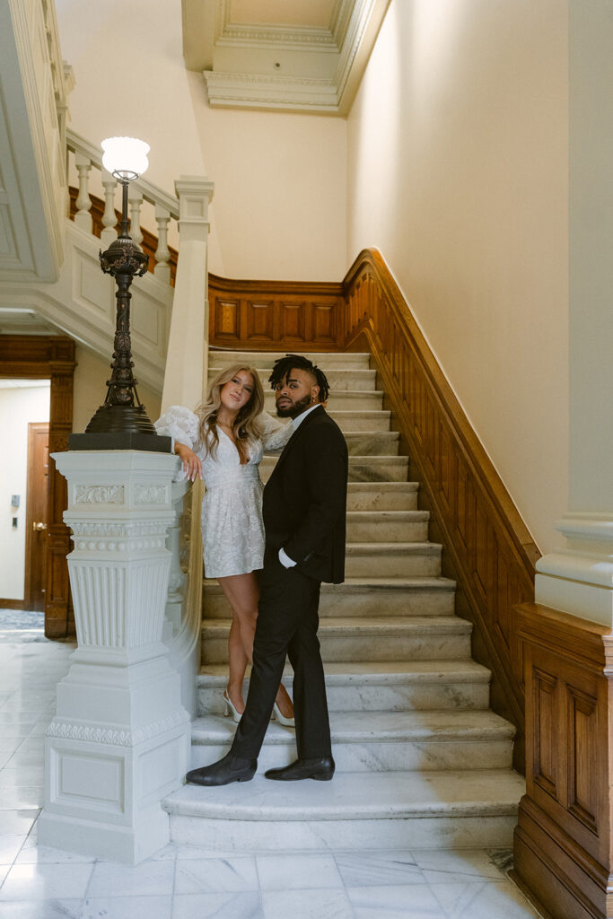 cute couple at their proposal - proposal location in georgia