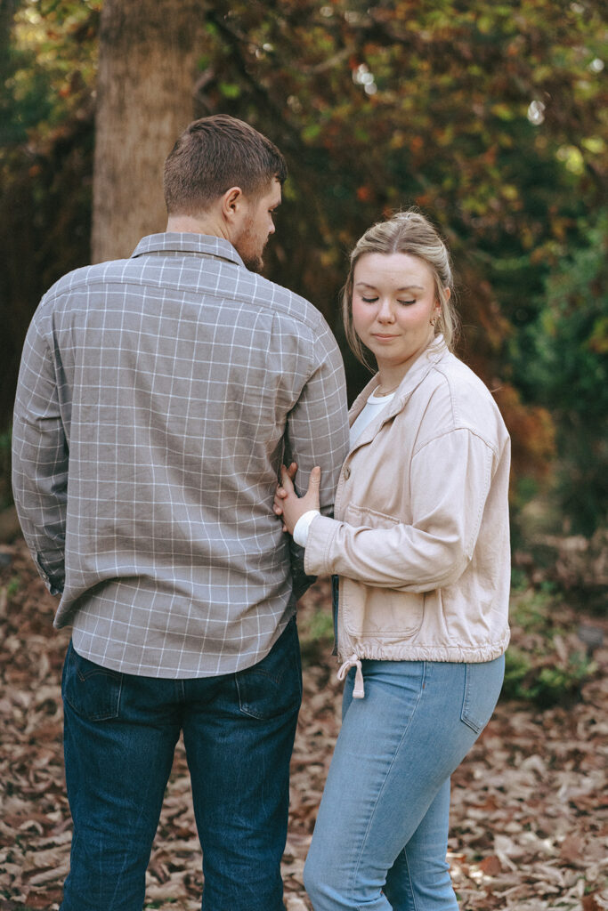 couple at their authentic engagement session