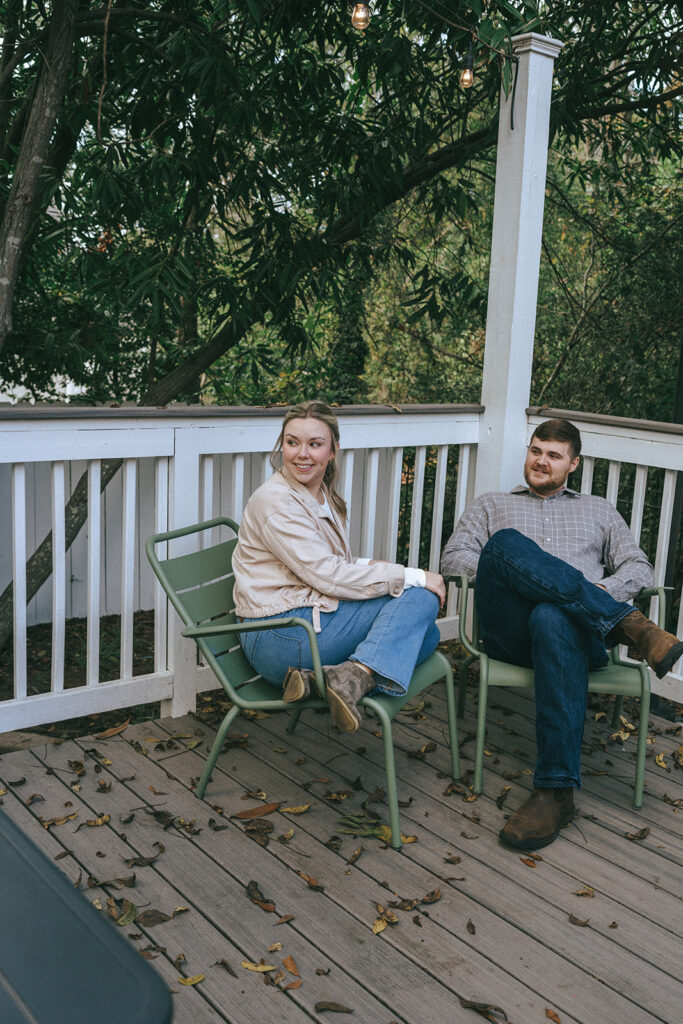 happy couple at their engagement photoshoot