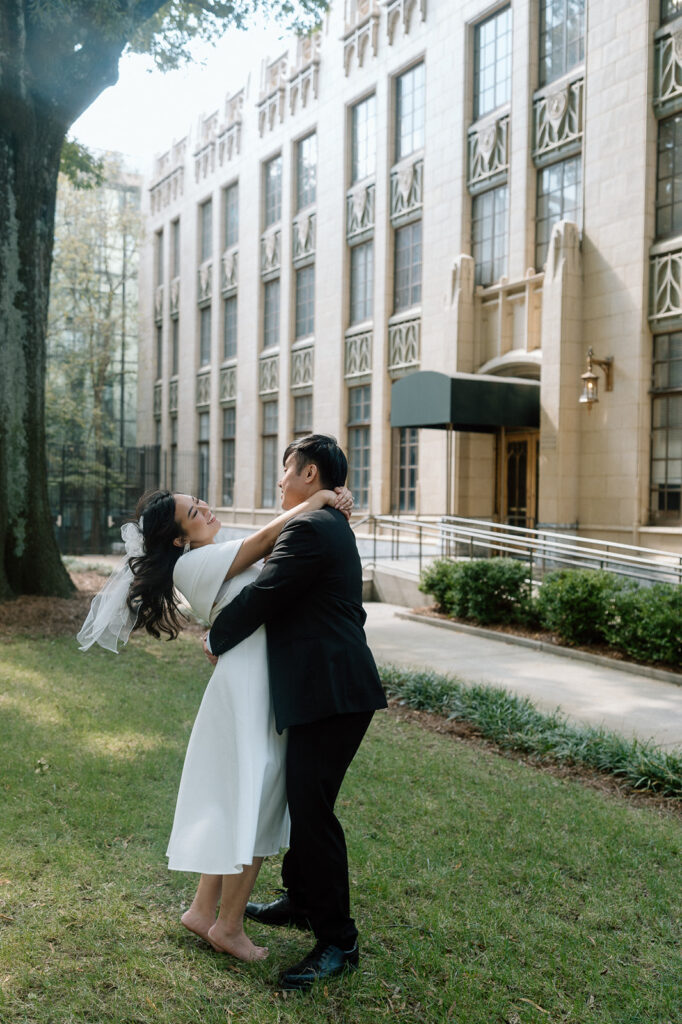 couple dancing during their engagement photoshoot 