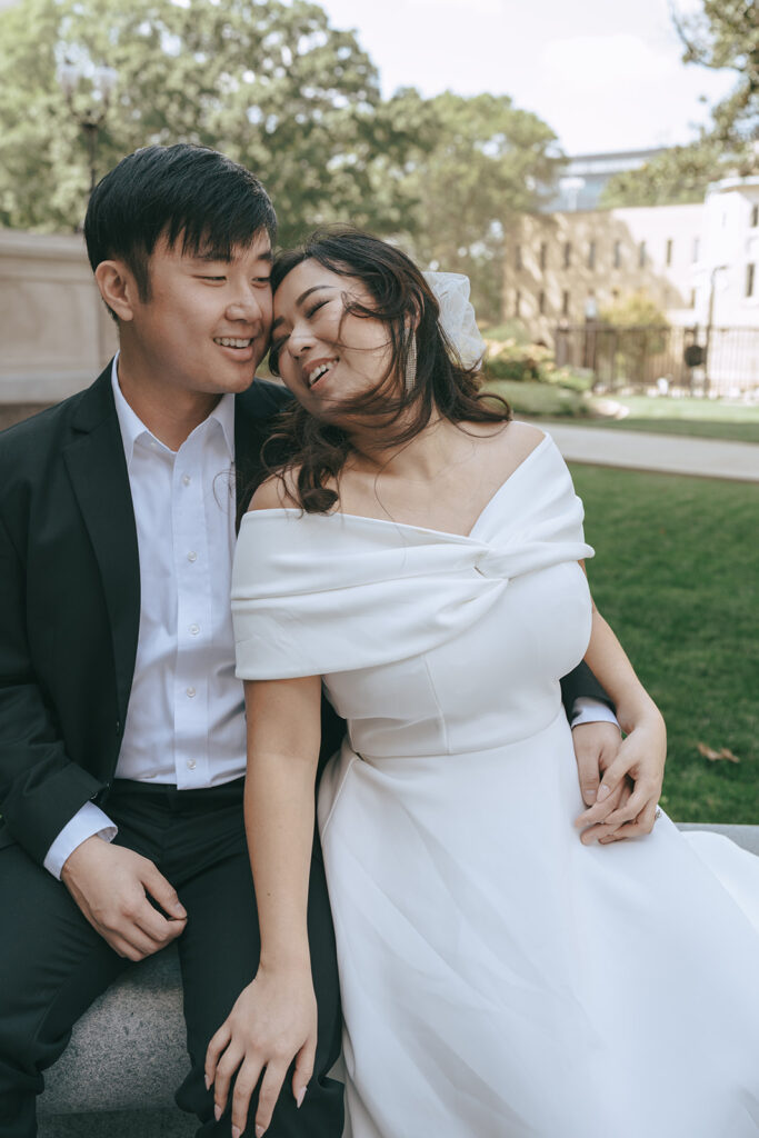 happy couple at their engagement photoshoot