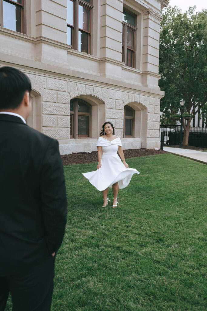 couple dancing at their engagement session