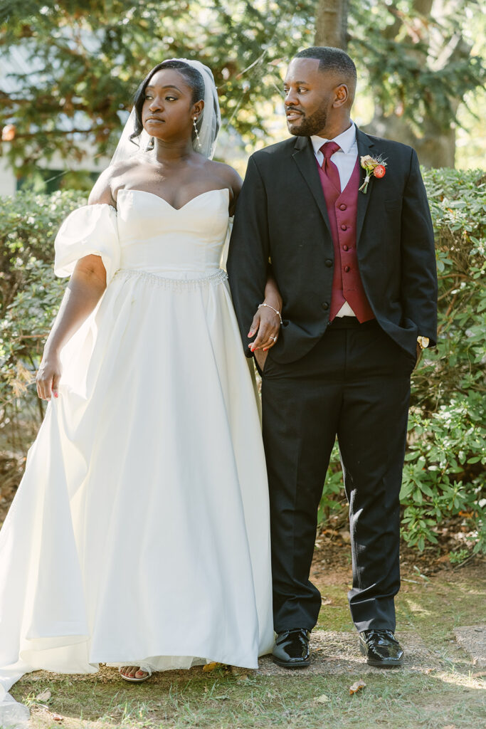 cute picture of the newly married couple before the reception