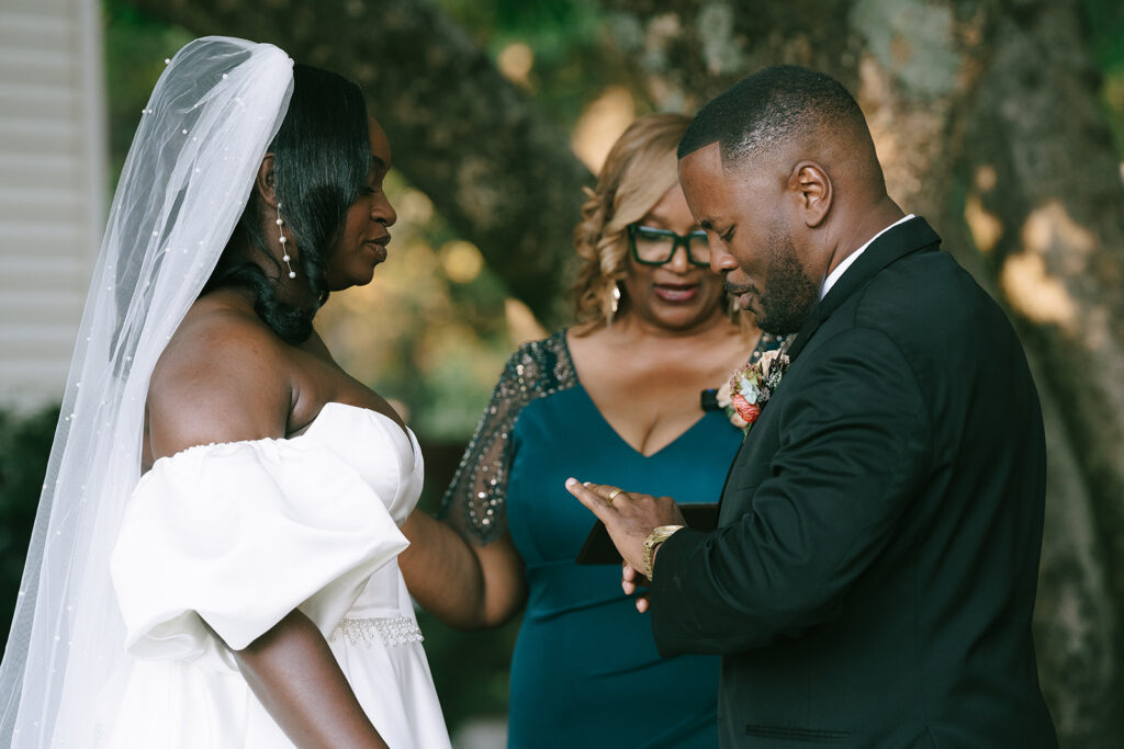 bride and groom at their dream ceremony 