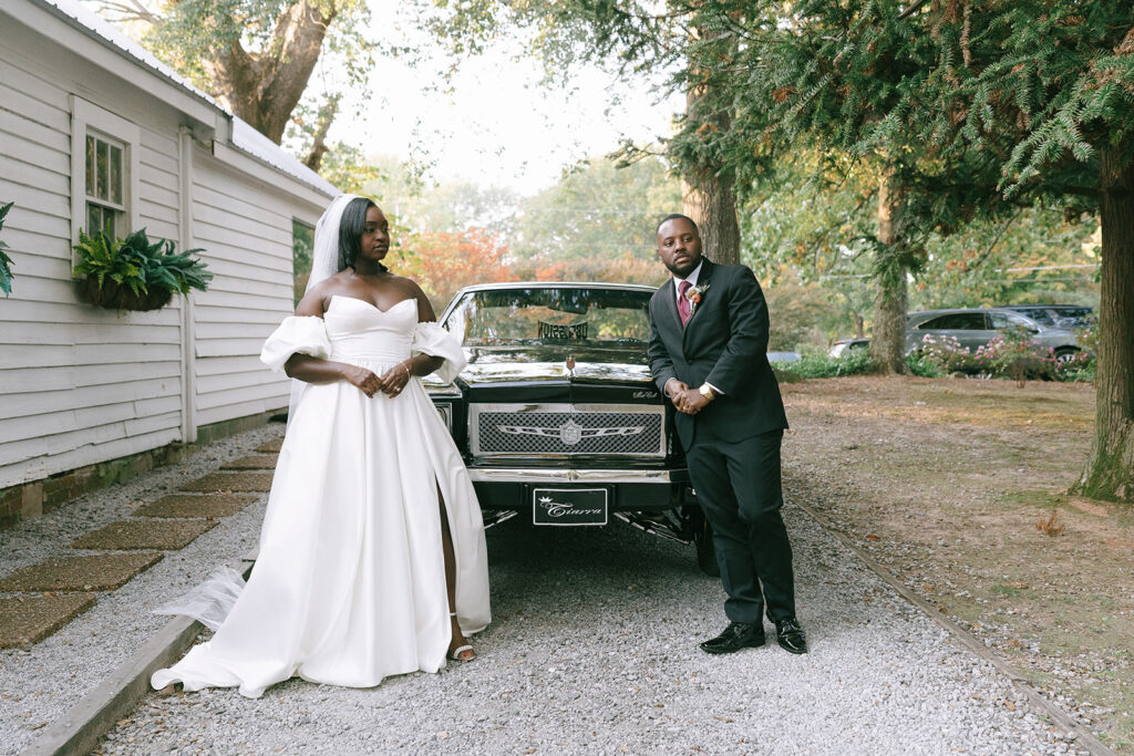 couple at their Beautiful Fall Garden Wedding 